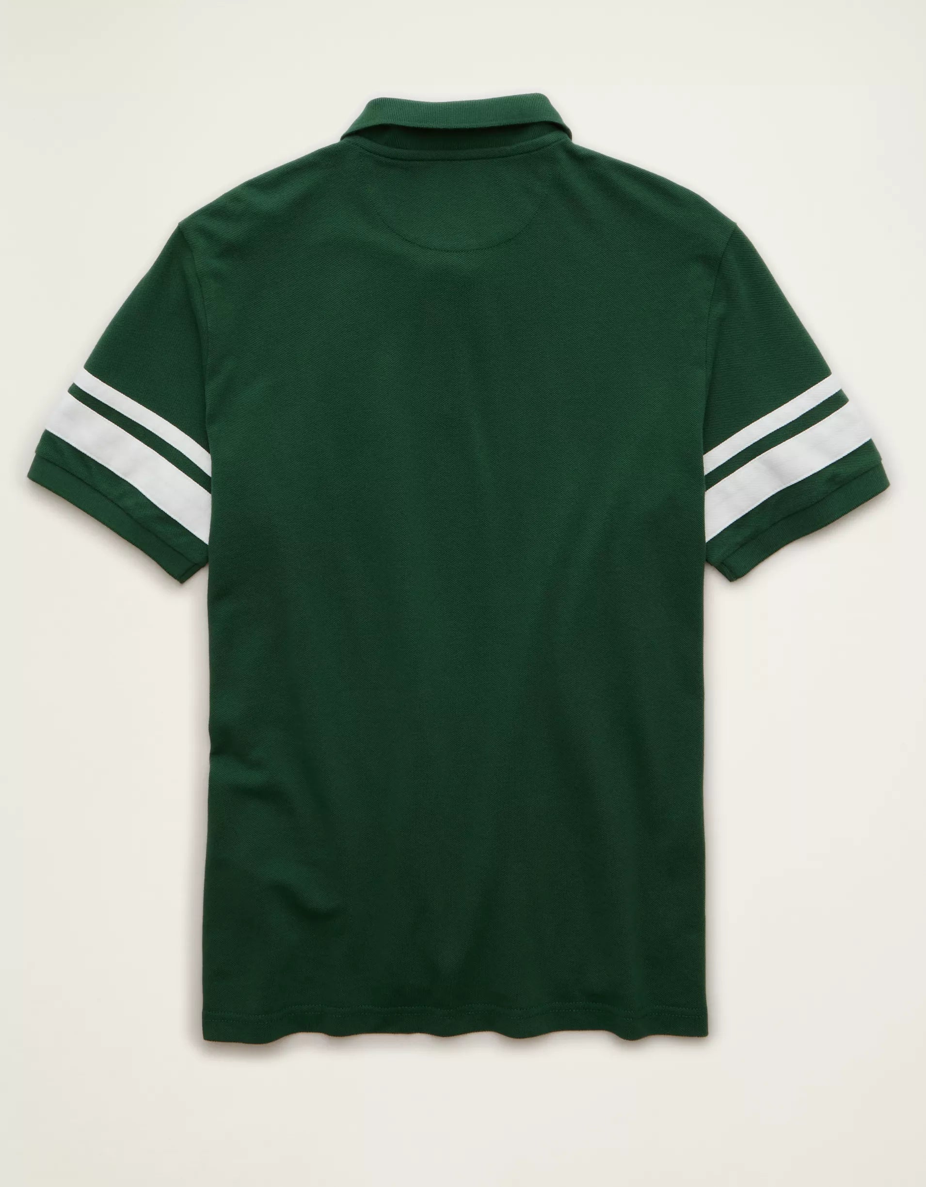 Standard Fit Applique‑Stripe Pique Mens Short Sleeve Polo Shirt